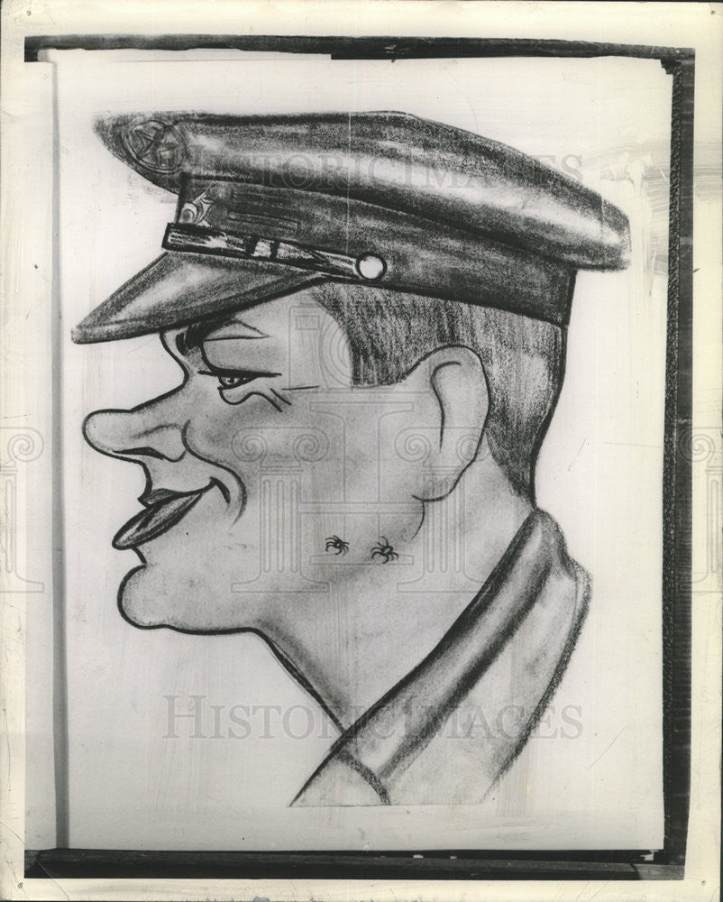 1939 Press Photo Caricature Of Major Frank Rogers - Historic Images