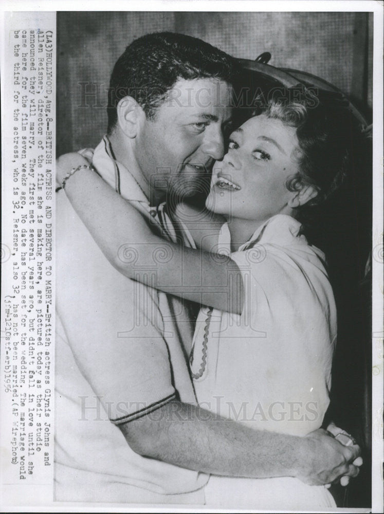 1956 Press Photo Allen Reisner American Film Director &amp; Actress Glynis Johns - Historic Images
