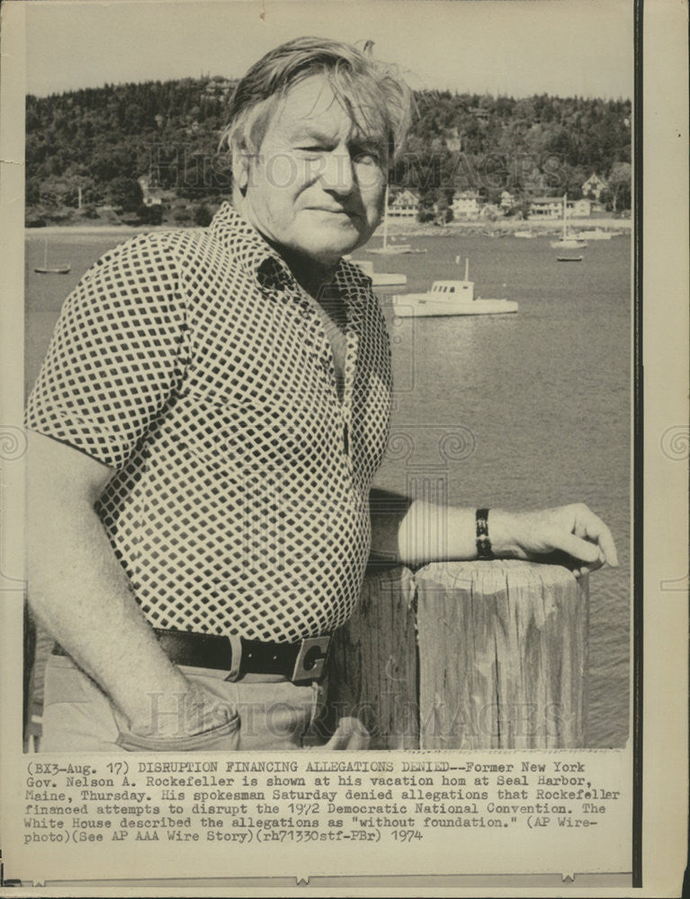 1974 Press Photo Nelson A. Rockerfeller,former New York Gov. - Historic Images