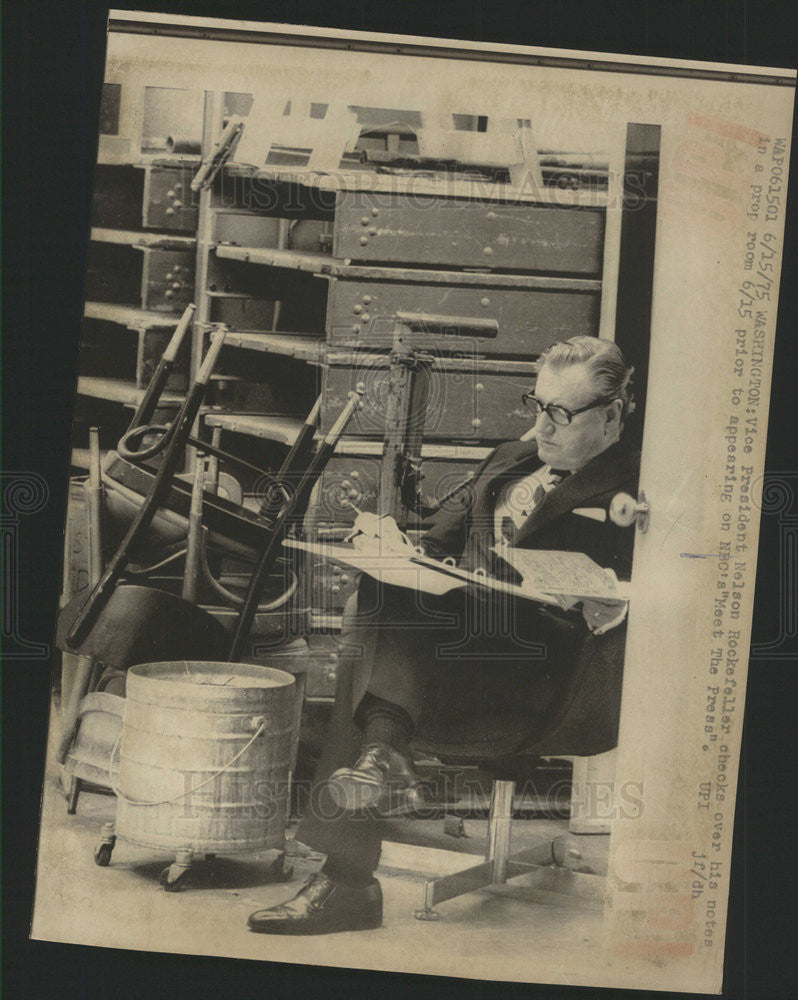 1975 Press Photo Nelson Rockefeller/US Vice President/Governor/Philanthropist - Historic Images