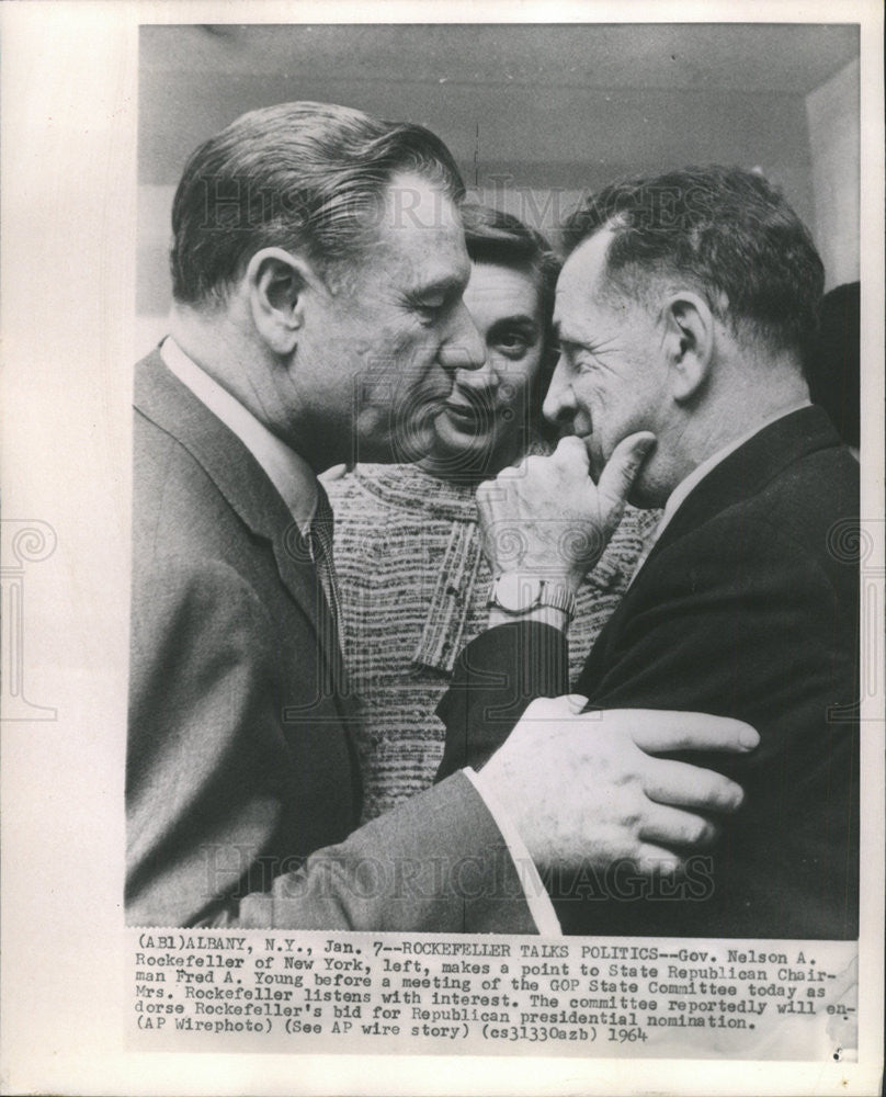 1964 Press Photo Governor Nelson Rockefeller GOP Presidential Bid Republican - Historic Images