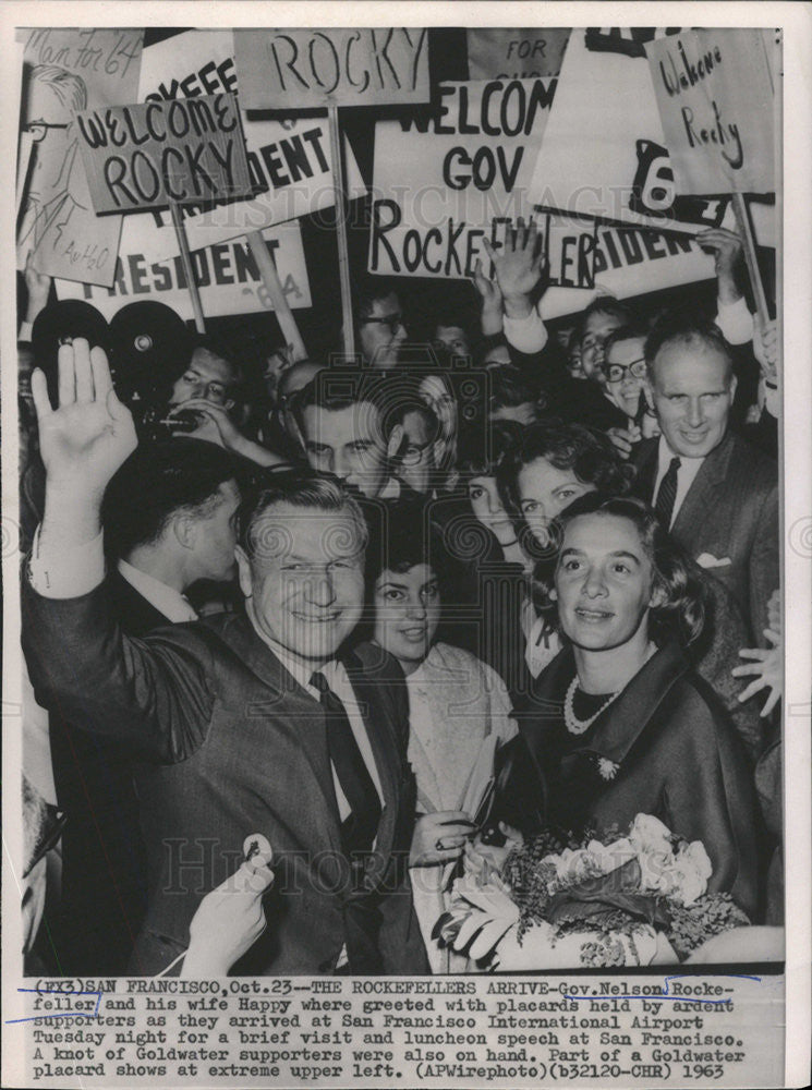 1963 Press Photo Governor Nelson Rockefeller &amp; Wife - Historic Images