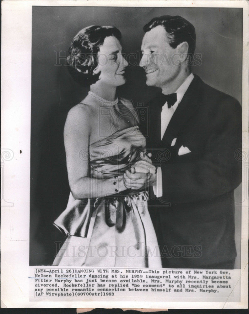 1963 Press Photo New York Governor Nelson Rockefeller &amp; Margaretta Fitler Murphy - Historic Images