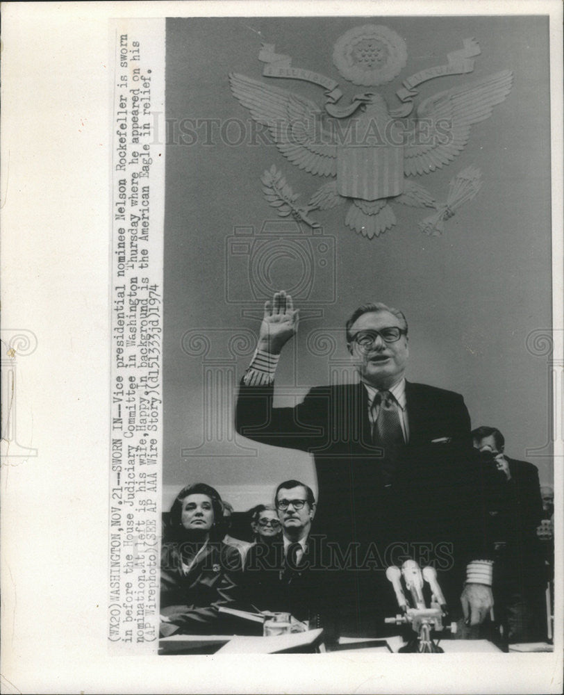 1974 Press Photo Nelson Aldrich Rockefeller Vice President - Historic Images