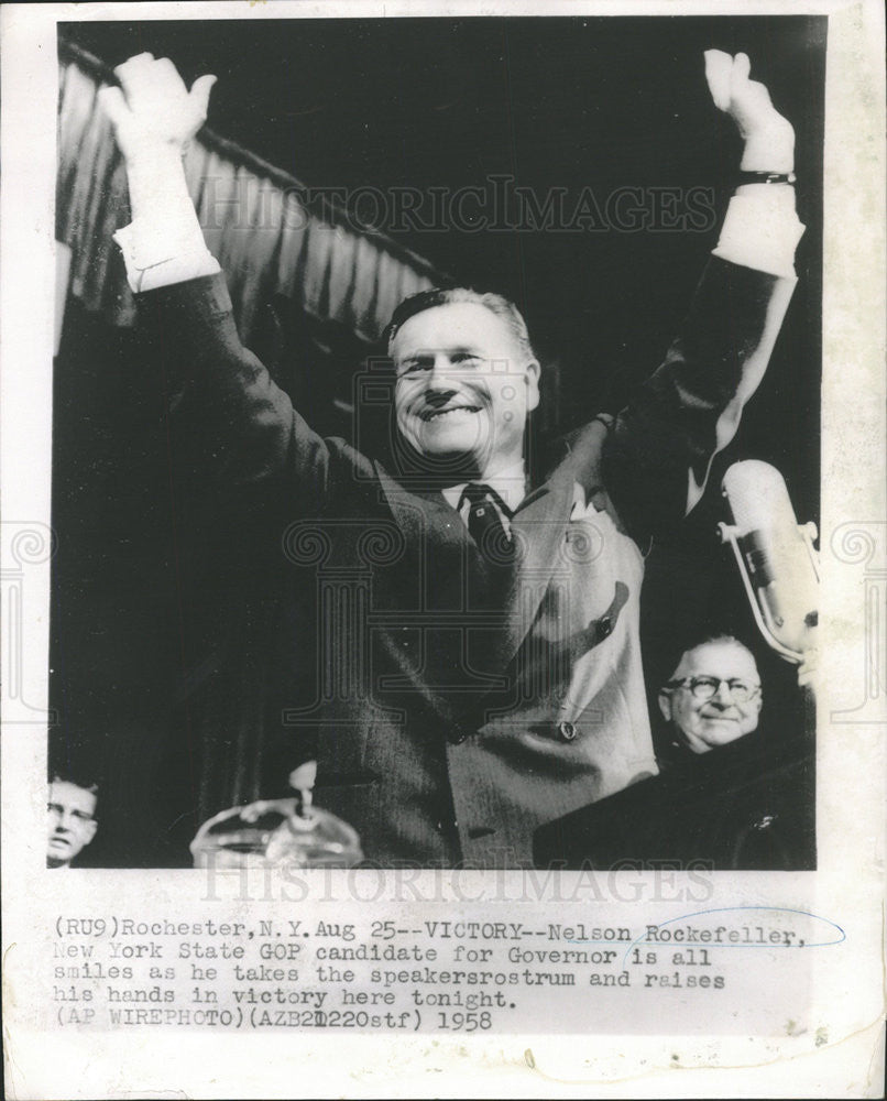 1958 Press Photo Nelson Rockefeller Elected Governor of New York - Historic Images