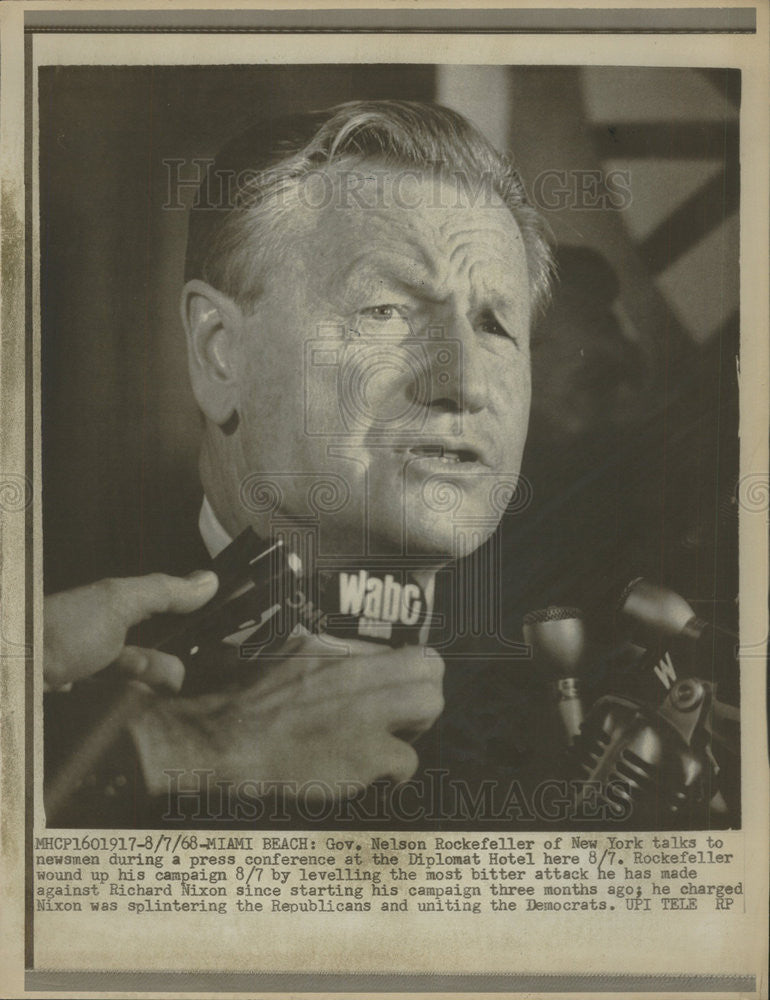 1968 Press Photo Nelson Rockerfeller at Democratic Natl. Convention - Historic Images