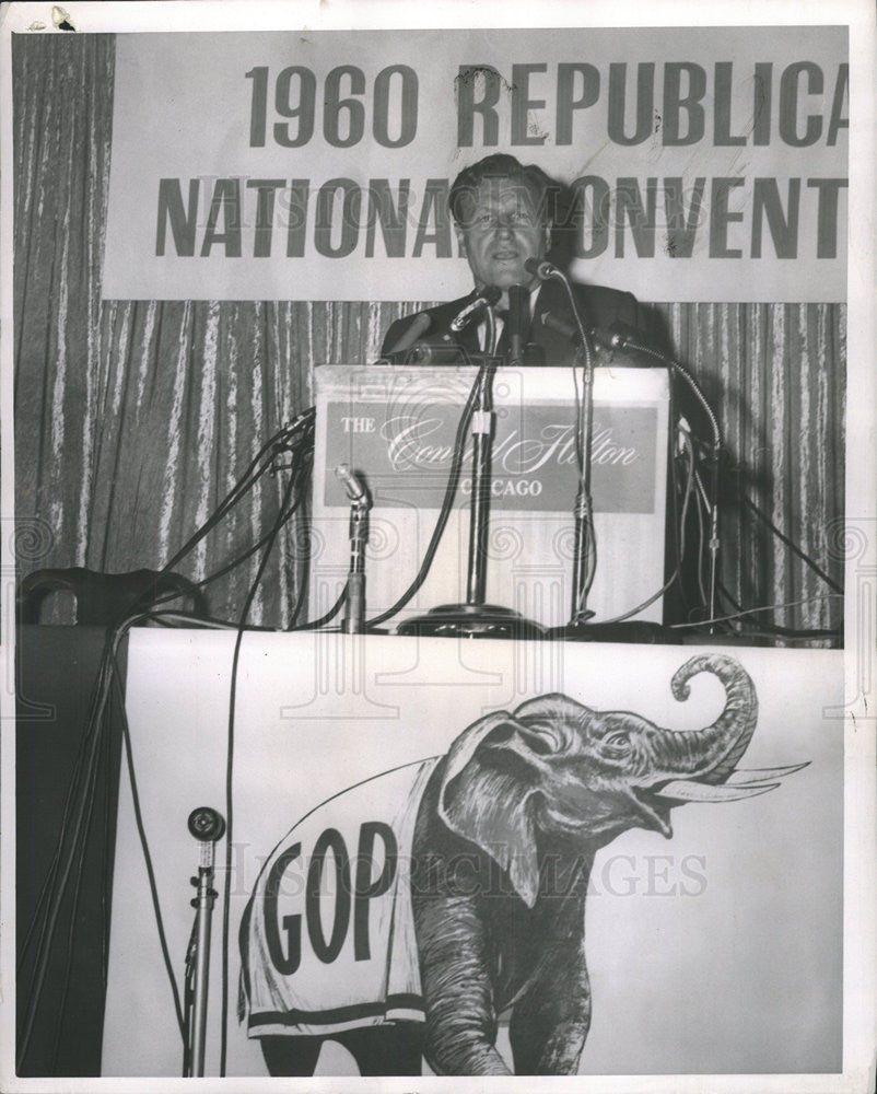 1960 Press Photo Nelson A Rockefeller At Republican National Convention - Historic Images