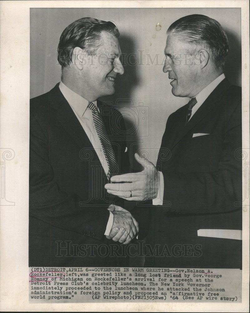 1964 Press Photo Gov. Nelson A. Rockefeller - Historic Images