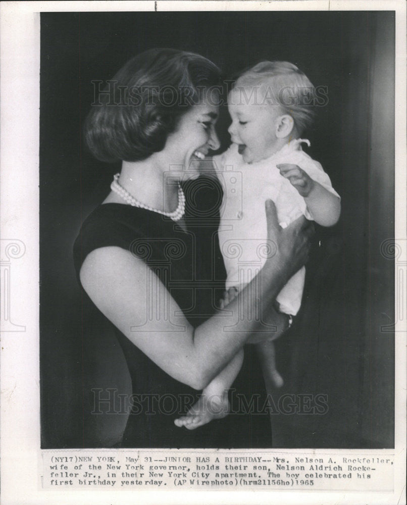 1965 Press Photo Mrs. Nelson A. Rockefeller &amp; Son Nelson - Historic Images