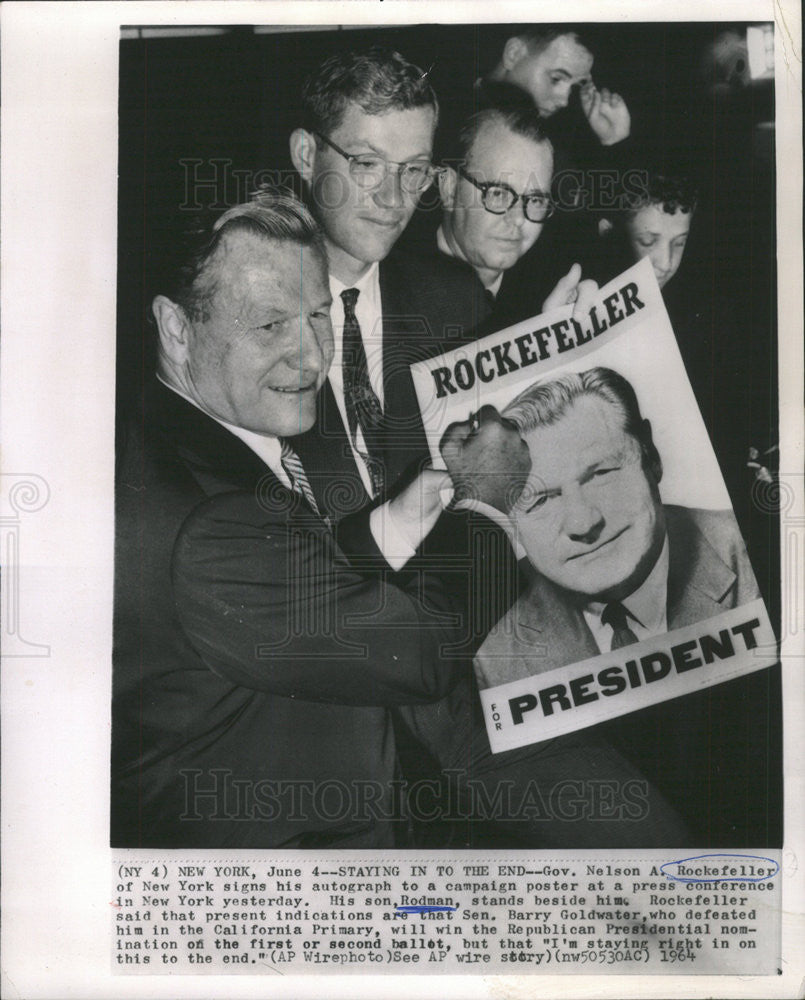 1964 Press Photo Gov. Nelson A. Rockefeller - Historic Images