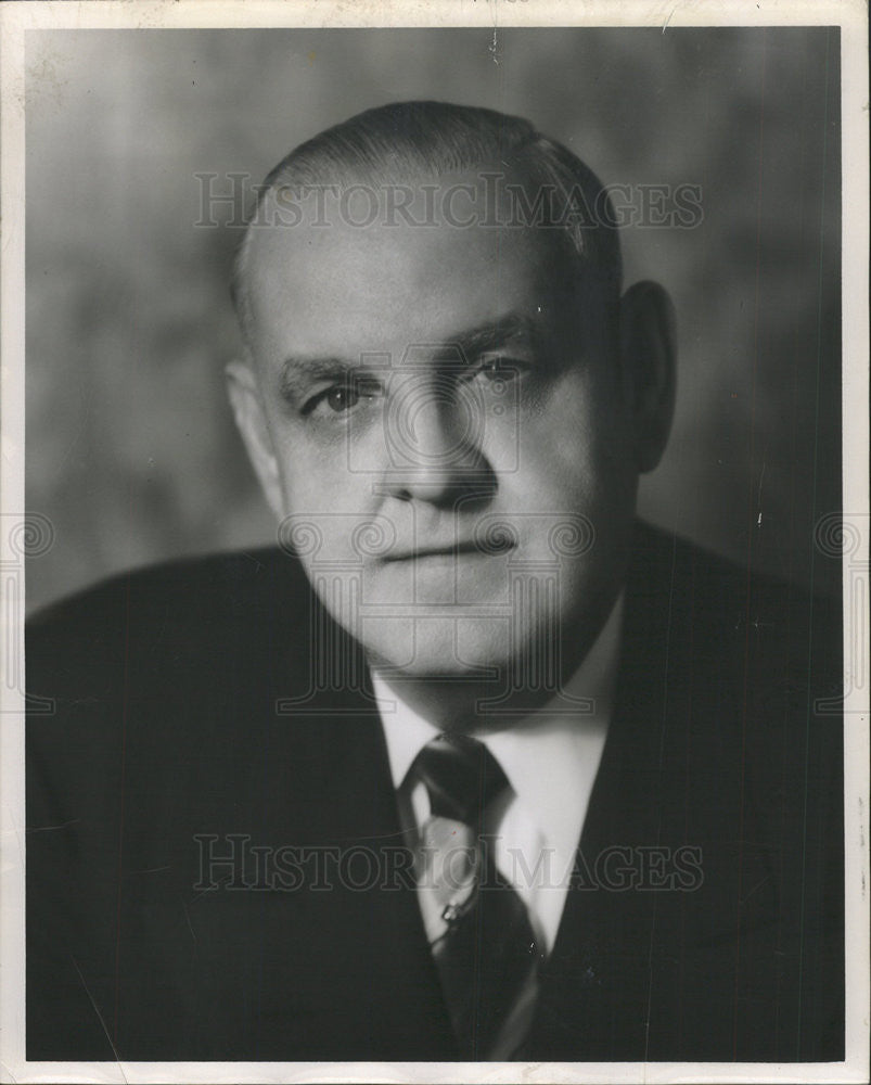 1958 Press Photo Earl McMahon president of Chicago Building Trades Commission - Historic Images