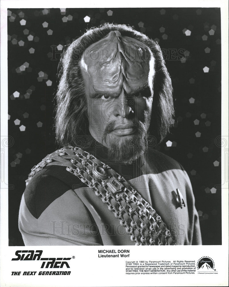1990 Press Photo Michael Dorn Lieutenant Worf Star Trek Next Generation - Historic Images