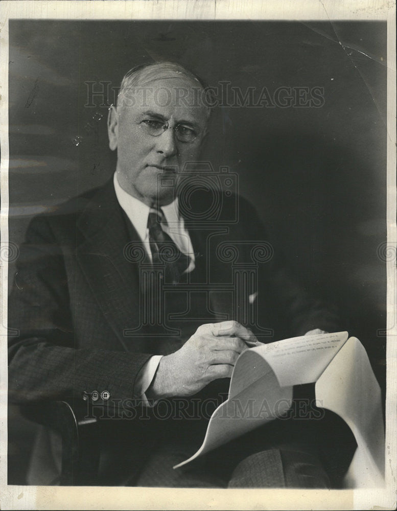 1931 Press Photo Harry Daugherty In Harding Administrators Is Shown At Work Home - Historic Images