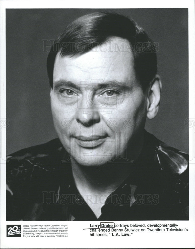 1992 Press Photo Larry Drake L.A.Law Film Actor - Historic Images