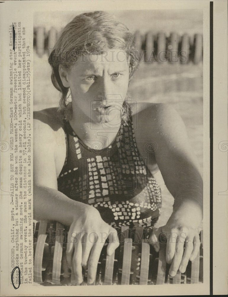 1974 Press Photo Kornelia Ender Swimmer East German - Historic Images