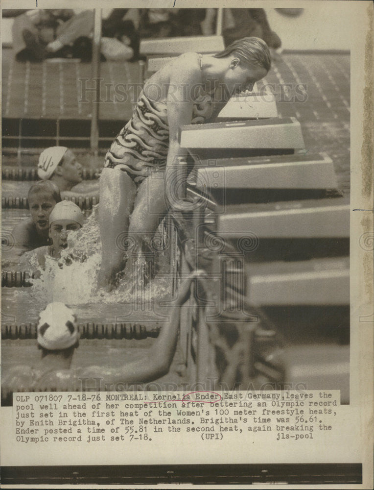 1976 Press Photo Kornelia Ender East German Swimmer - Historic Images