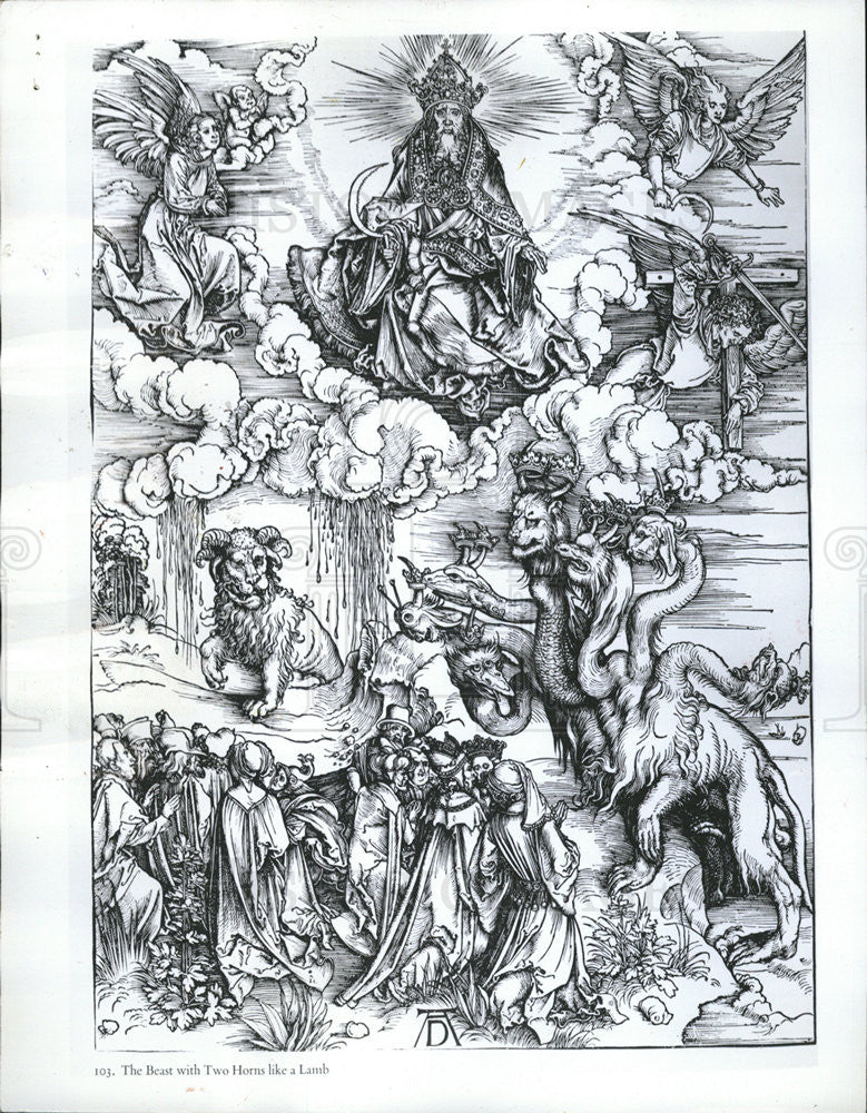 1971 Press Photo Illustration of the &quot;Apocalypse&quot; published by Albert Durer - Historic Images