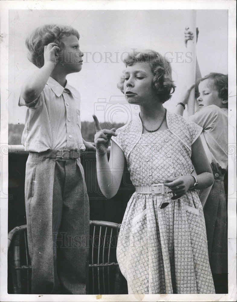 1953 Press Photo Swedish Princess Christina Prince Carl Gustaf Princess Desiree - Historic Images