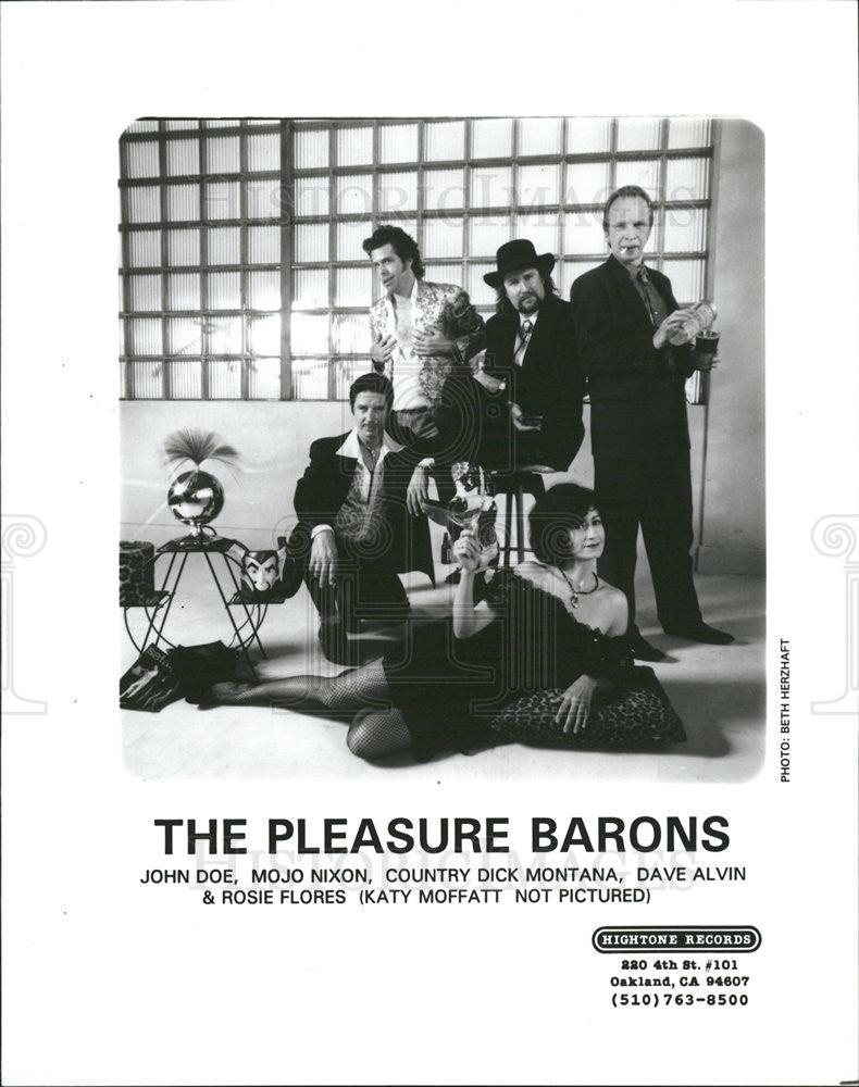 1993 Press Photo THE PLEASURE BARONS, Joe Doe,Mojo Nixon,Dick Montana,Dave Alvin,Rosie Flores - Historic Images