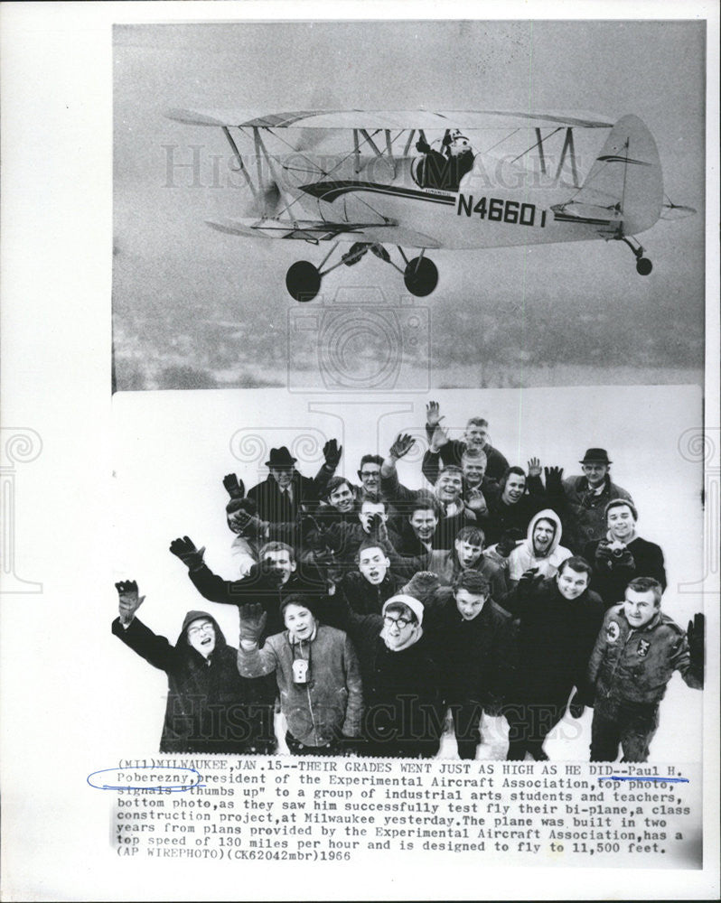 1966 Press Photo Paul Poberezny, president of the Experimental Aircraft Assn - Historic Images