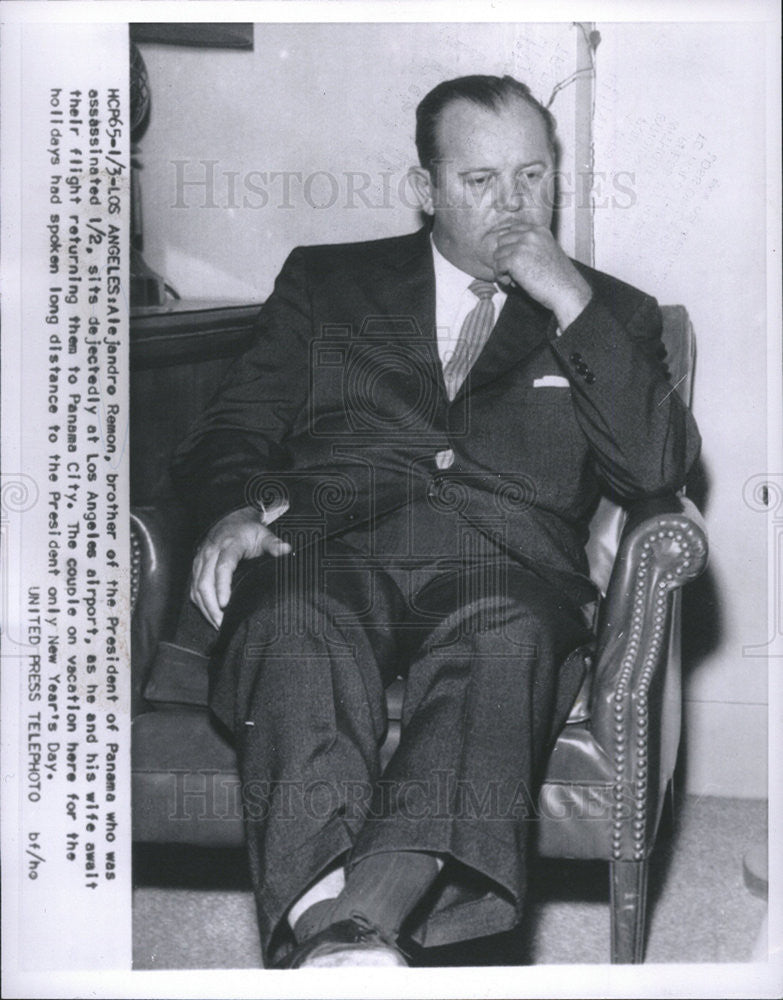 1955 Press Photo Alejandro Remon, brother of president of Panama - Historic Images