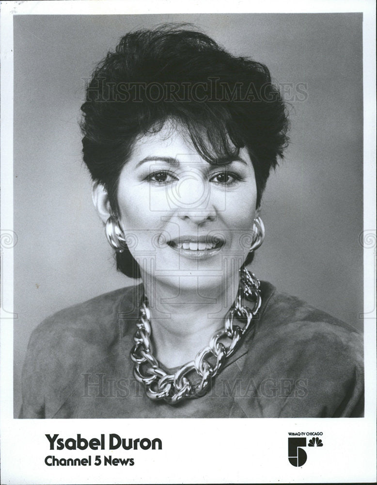 1990 Press Photo Ysabel Duron,TV news anchor ,WMAQ-TV Chicago - Historic Images