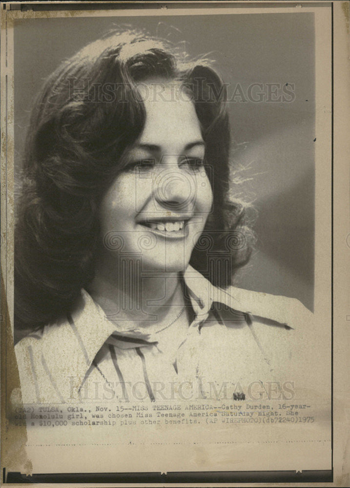 1975 Press Photo CATHY DURDEN HONOLULU &quot;MISS TEENAGE AMERICA&quot; - Historic Images