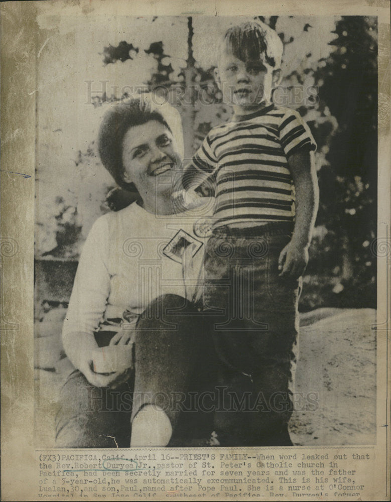 1971 Press Photo  Lualan Duryea &amp; son Paul - Historic Images