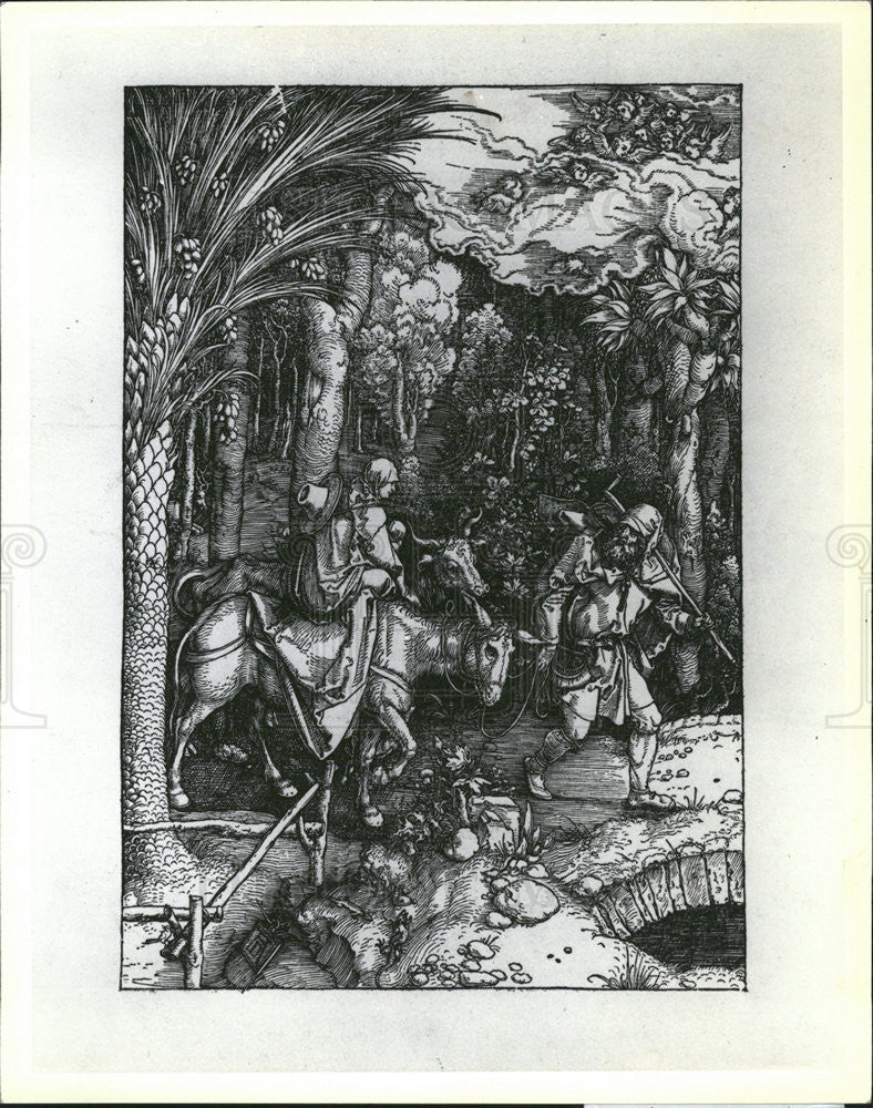 1981 Press Photo &quot;The Flight into Egypt&quot; is a Woodcut by Albrecht Durer - Historic Images