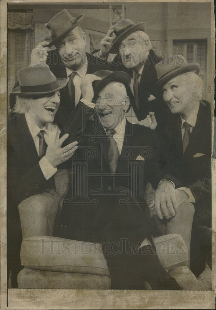 1969 Press Photo Jimmy Durante with Kaye Ballard, Richard Deacon, Herb Rudley - Historic Images