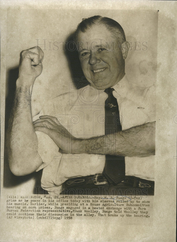 1958 Press Photo Rep W. N. Poage - Historic Images