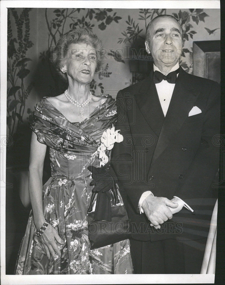 1956 Press Photo Ambassador Brazil James C. Dunn Wife - Historic Images