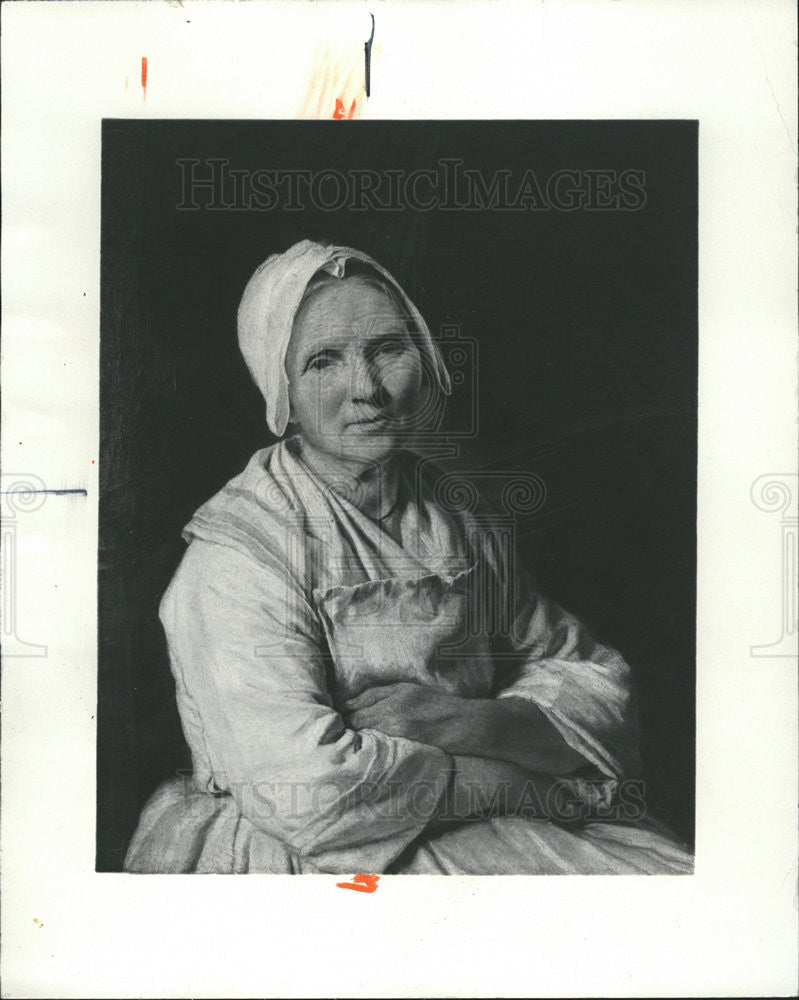 1976 Press Photo Artist Francoise Duparc&#39;s&quot;Femme assise les bras croises&quot; - Historic Images