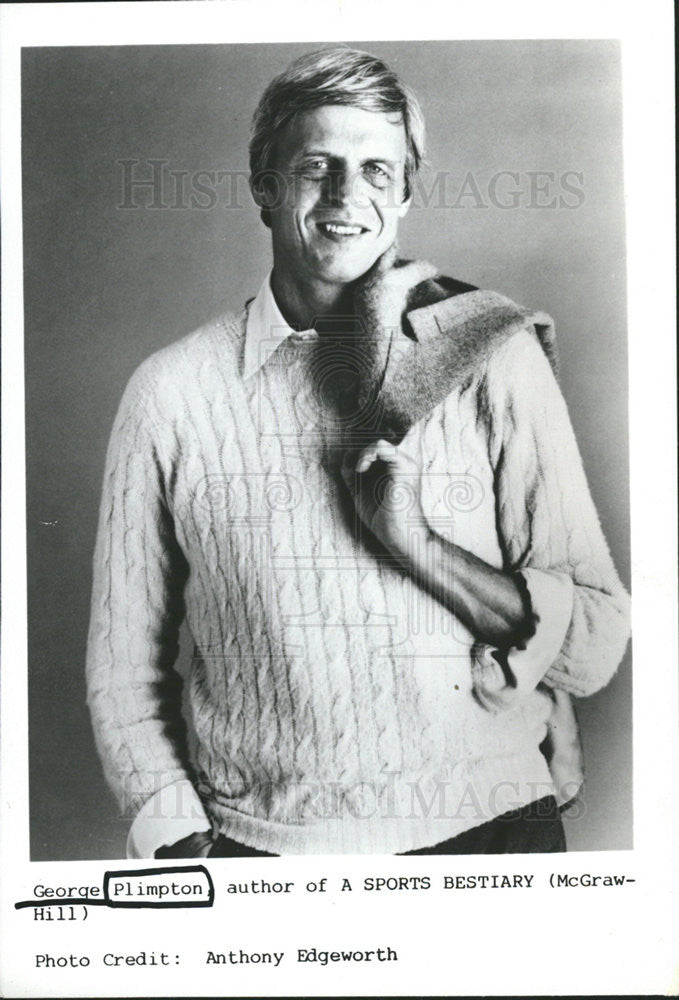 1982 Press Photo George Plimpton author &quot;A Sports Bestiary&quot; - Historic Images