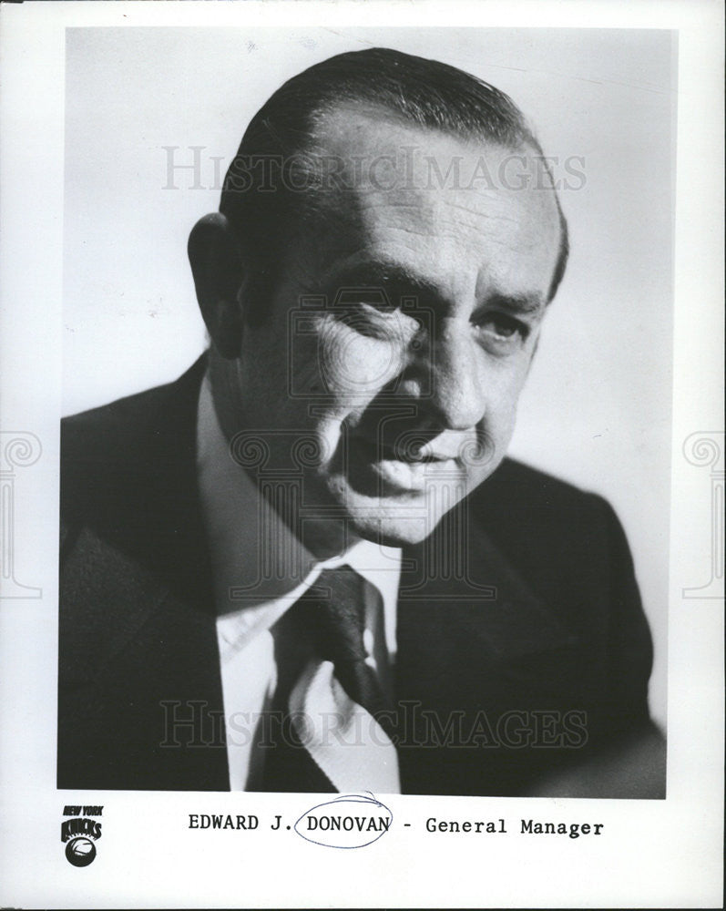 1979 Press Photo Edward J. Donovan, general manager of the New York Knicks - Historic Images