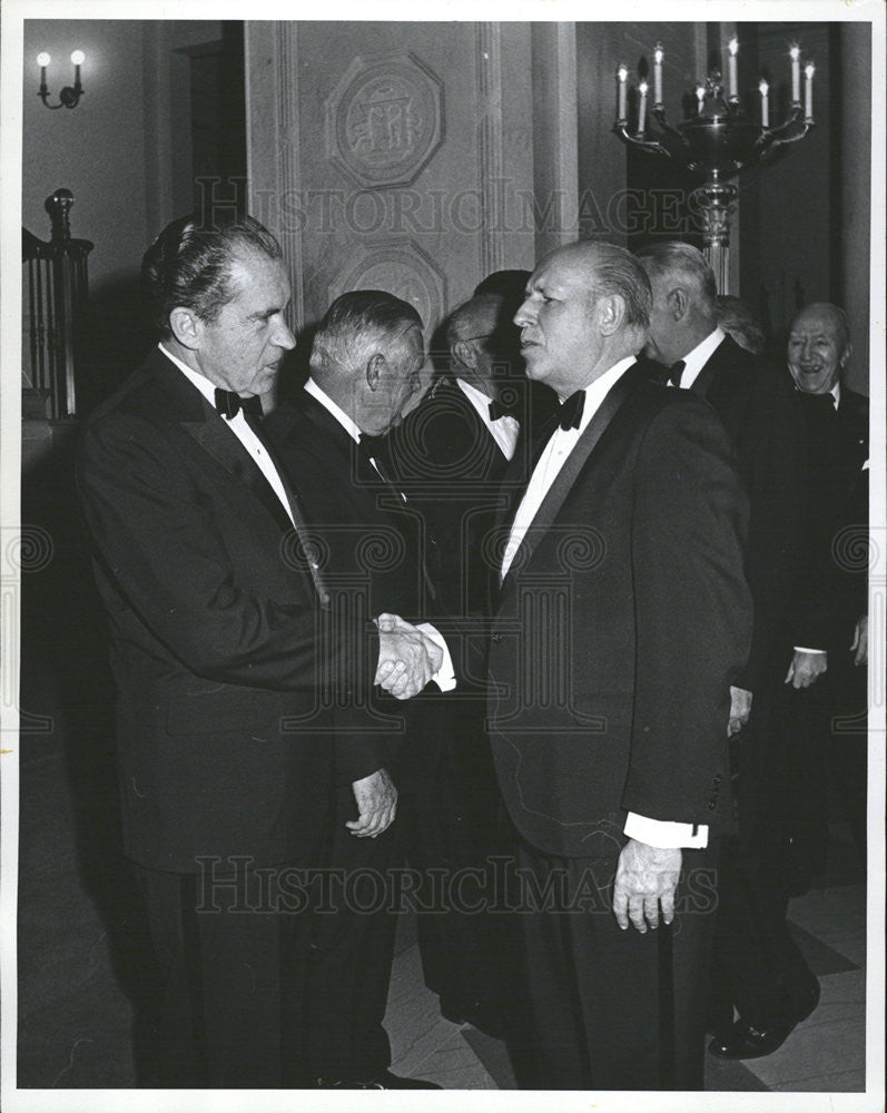 1969 Press Photo Joseph Clemens and Pres. Nixon in &quot;Drive for Decency&quot; - Historic Images