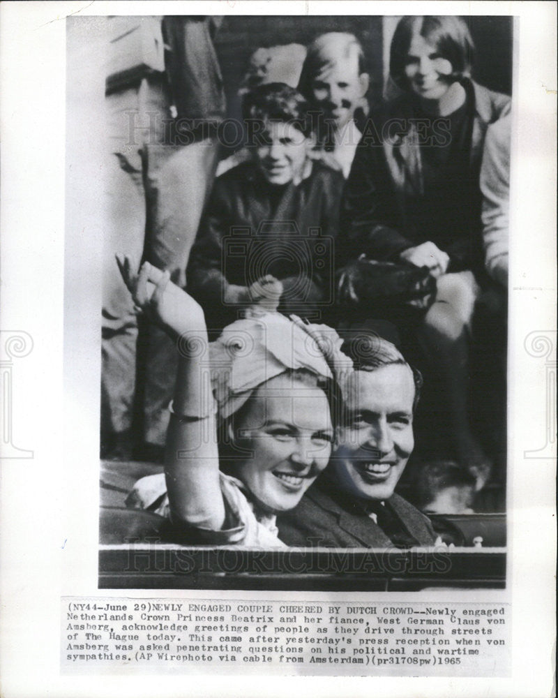 1965 Press Photo Dutch princess Beatrix &amp; Claus von Amsberg - Historic Images