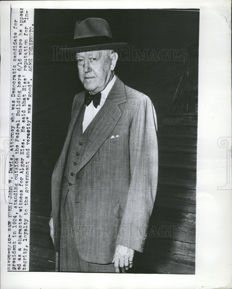 1949 Press Photo John Davis Attorney Democratic Candidate for President in 1924. - Historic Images