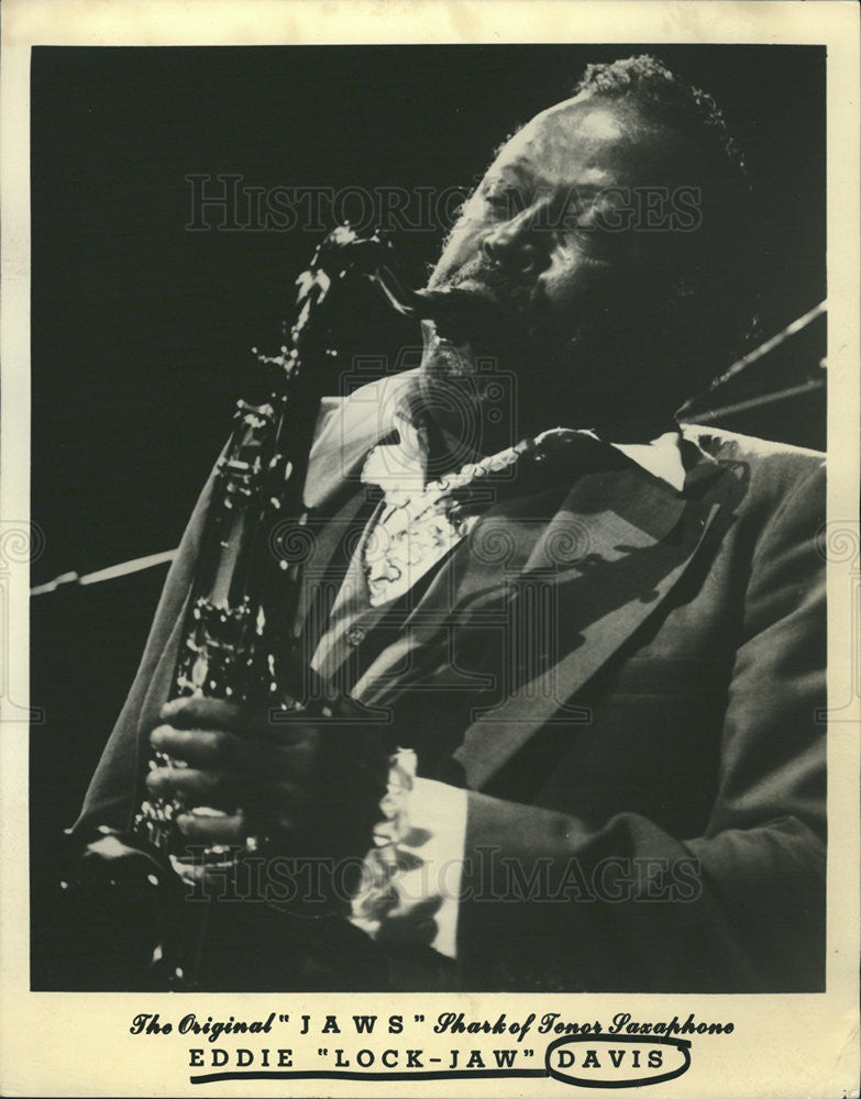 Press Photo The original &quot;Jaws&quot; Shark of Tenor Saxophone, Eddie &quot;Lock-Jaw&quot; Davis - Historic Images