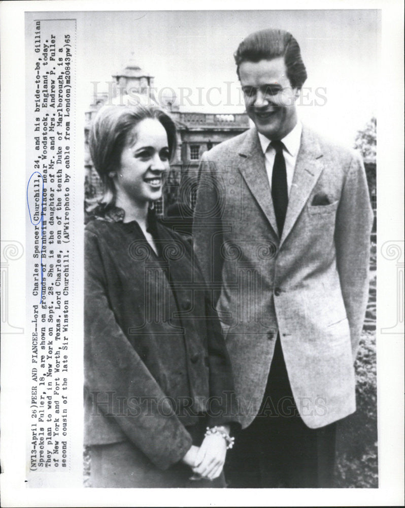 1965 Press Photo Lord Charles Spencer Churchill &amp; Gillian Fuller Engagement - Historic Images