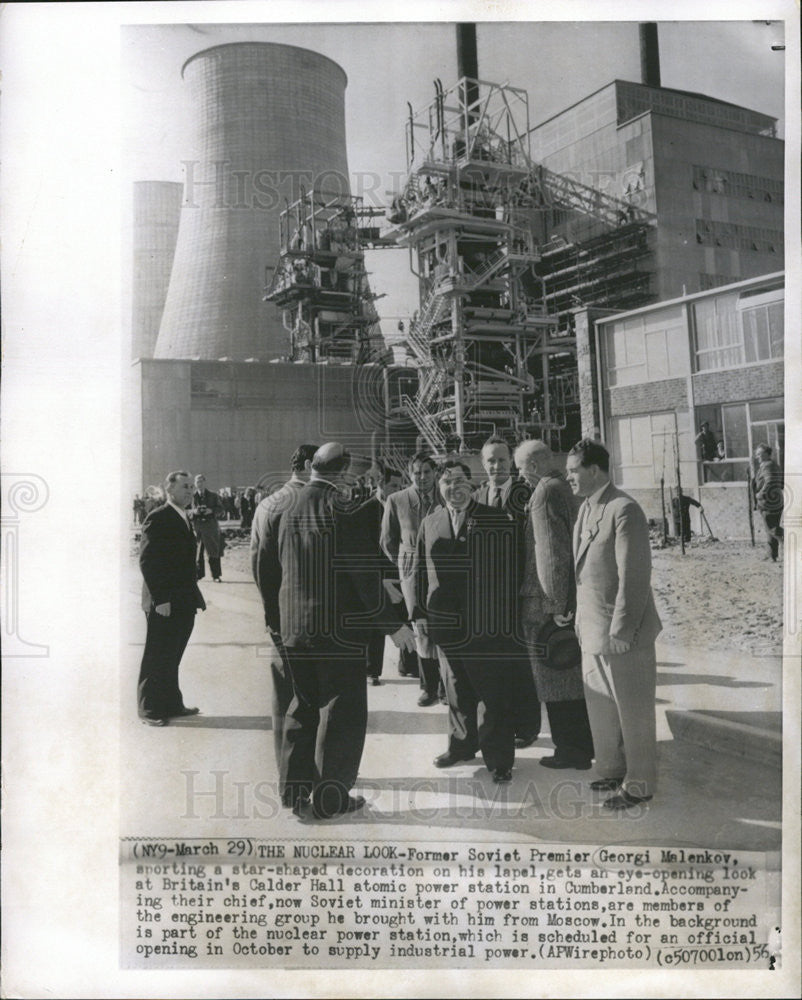 1956 Press Photo Soviet Union Politician Georgi Malenkov England Visit - Historic Images