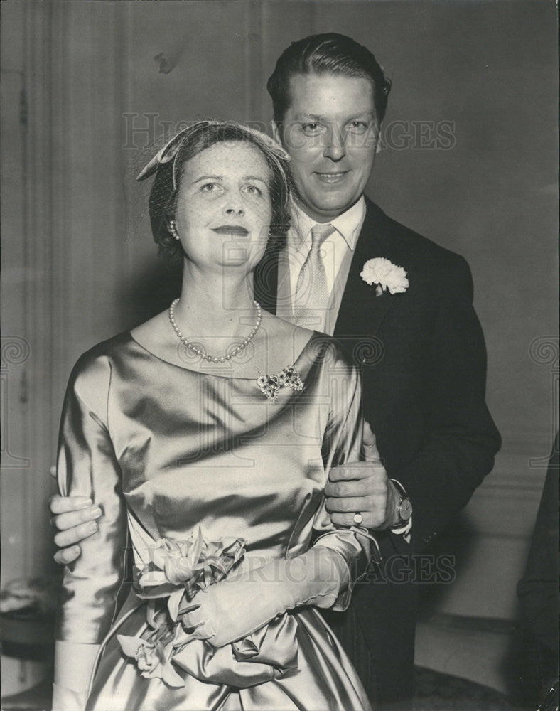 Press Photo Carl Frederick of Petersens and bride Alice Hooper - Historic Images