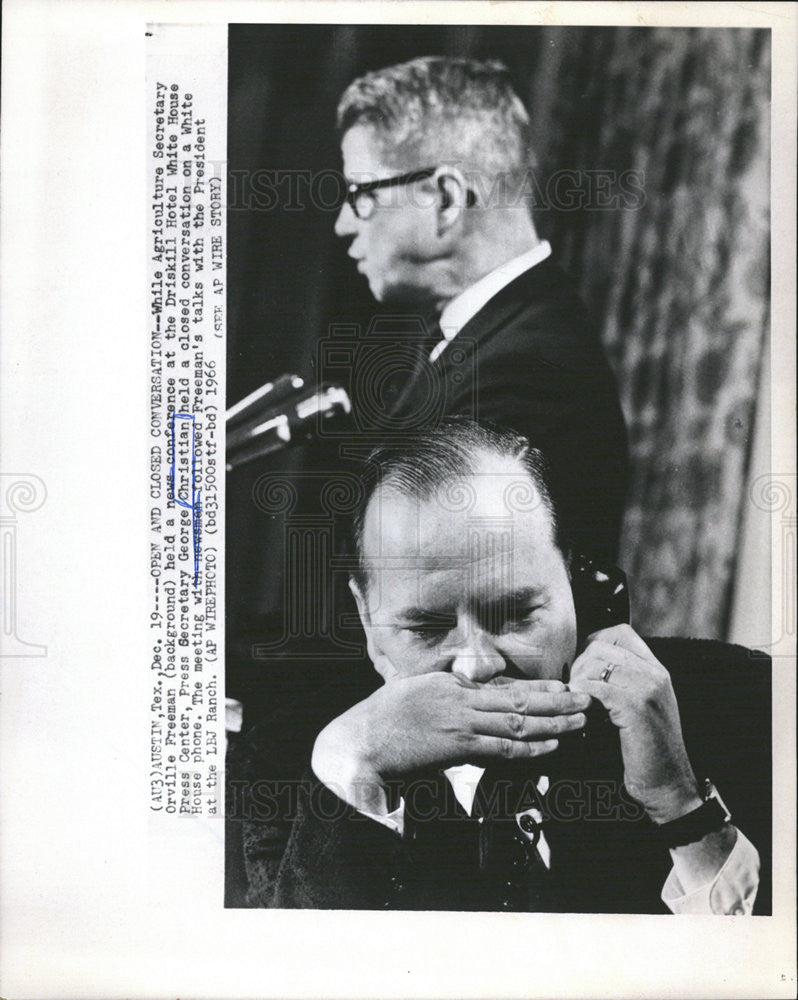 1966 Press Photo George Christian American Journalist Press Secretary - Historic Images