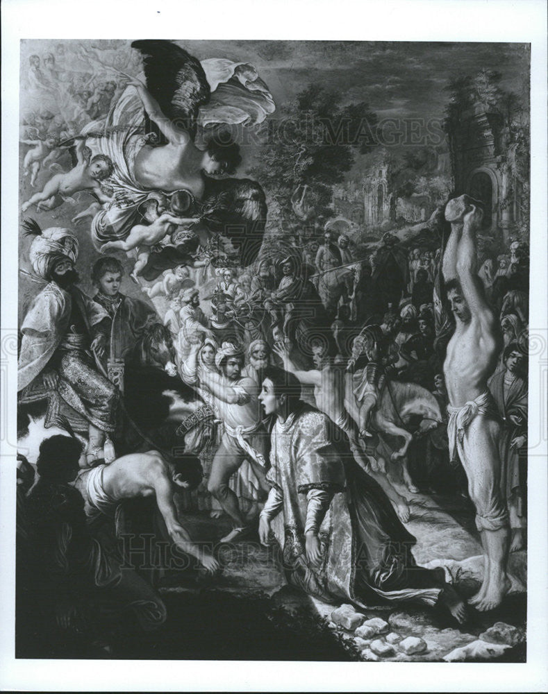 Press Photo &quot;The Stoning of Saint Stephen,&quot; By German Artist Adam Elsheimer - Historic Images