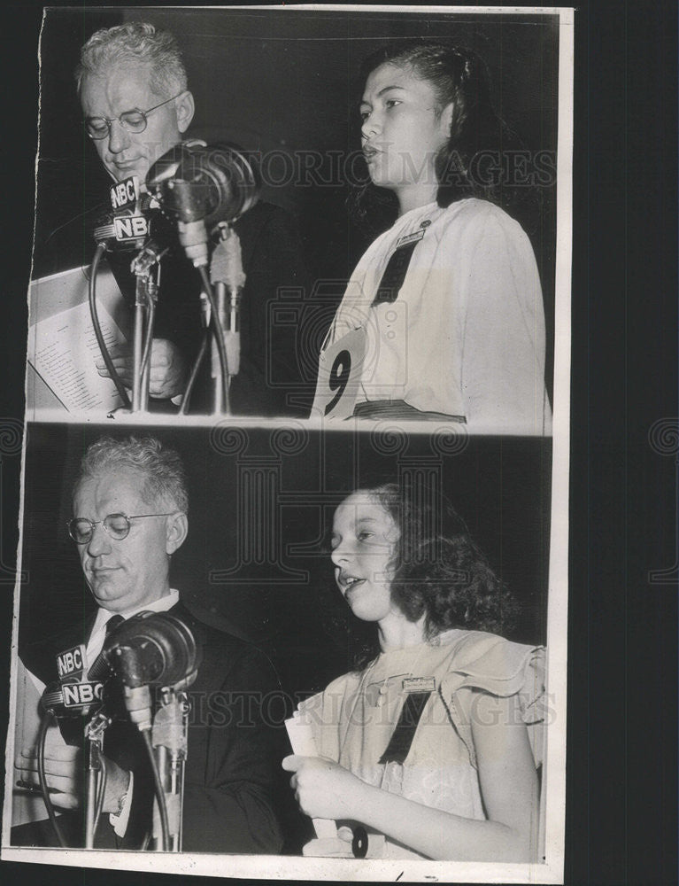 1947 Press Photo Sonya Rodolfo National Spelling Bee Contest - Historic Images