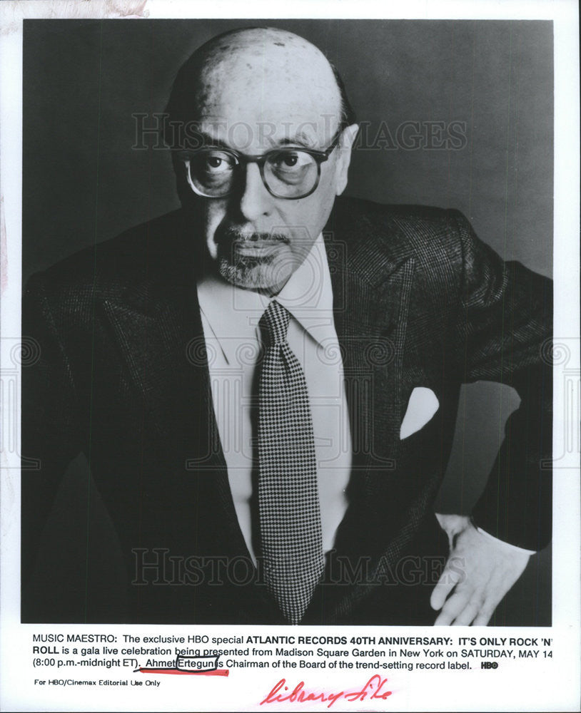 press photo Ahmet Ertegunis Chairman of the Board of Atlantic Records - Historic Images