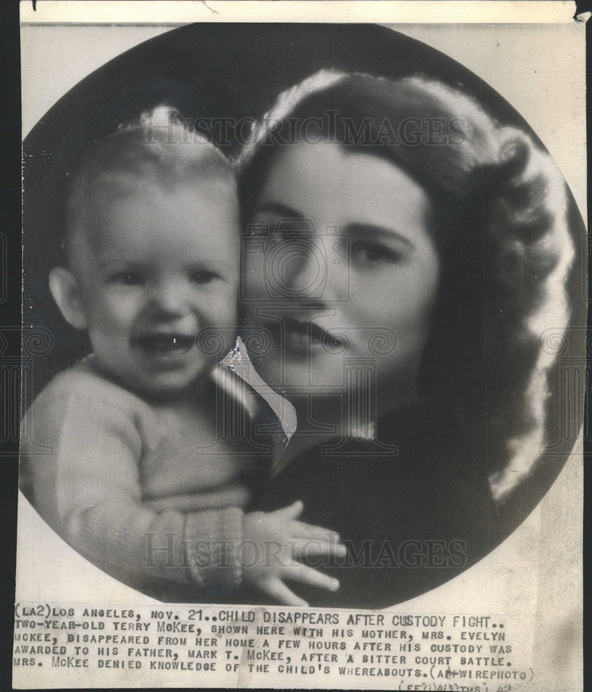 1942 Press Photo Evelyn McKee Child Custody Trial