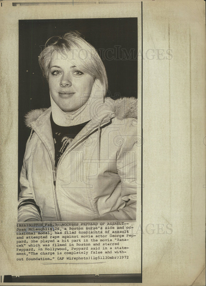 1972 Press Photo Joan McLaughlin Model Nurse - Historic Images