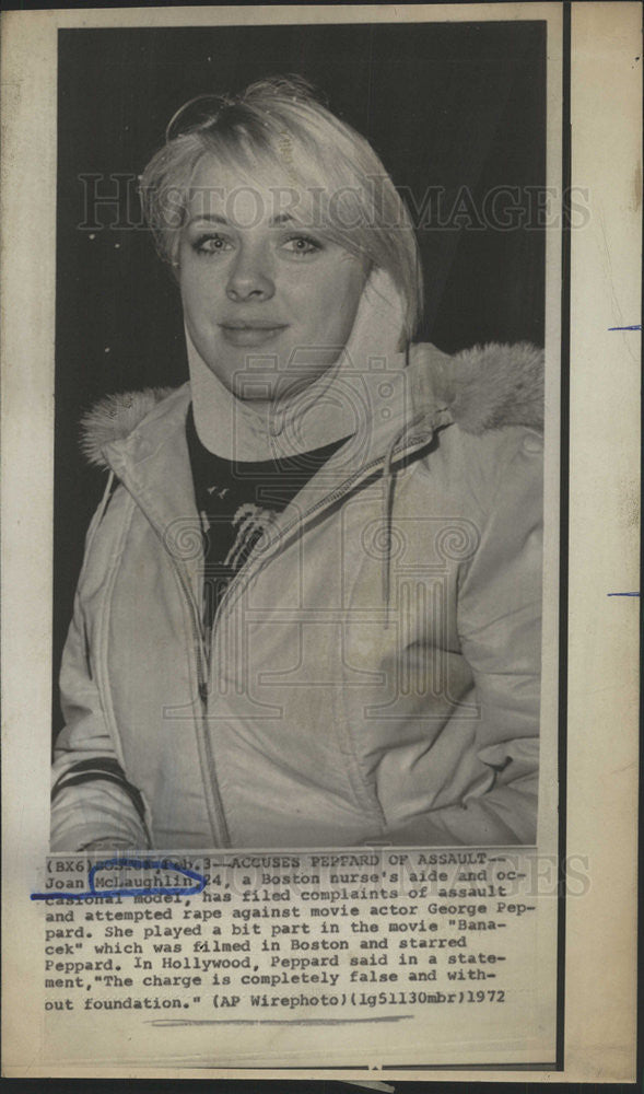 1972 Press Photo Joan McLaughlin Boston Nurse Model - Historic Images