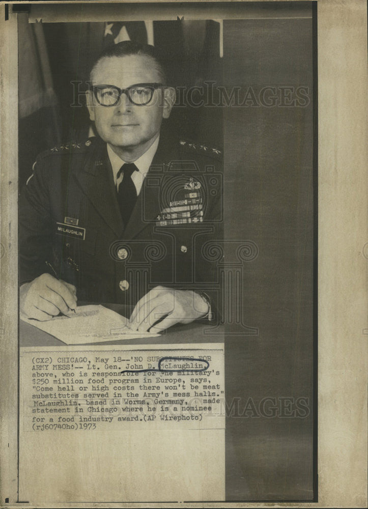 1973 Press Photo Lt. Gen John D McLaughlin Military - Historic Images